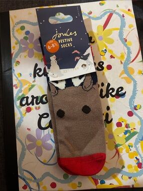 Joules Reindeer Festive Socks